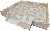 Roosly Speelmat - Babygym – Puzzelmat - HONEY - Speelmat Baby en Peuters - Foam Speelkleed met Opstaande Rand – Vloerpuzzel - Inclusief Opbergtas