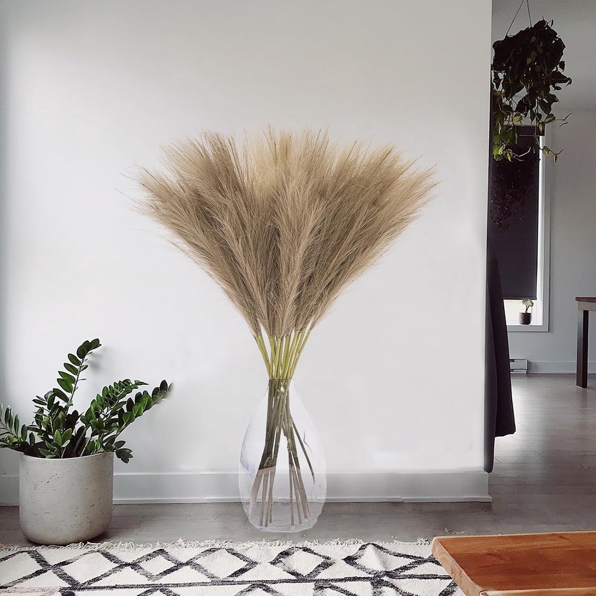 Ibenzoa Kunstmatig Boho Pampasgras, 7 Stuks, 100 cm, Grote Droogbloemen voor Elegante Decoratie in Huis en Bruiloft Bruin