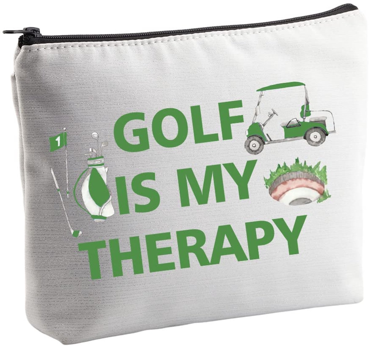 Golf Gifts for Women, Golf Makeup Bag, Golf Lover, Gifts for Golf Player, Makeup Bag, Golf Player, Coach, Gifts, Golf Is My Therapy Bag, Golf Bag