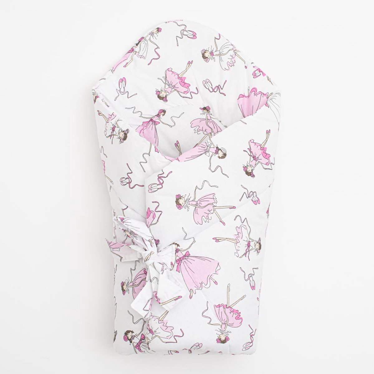 New Baby - Wikkeldeken - Wikkeldoek roze 75x75 cm katoen met ballerina print - Babydeken - Wikkeldoekje - Katoenen deken - Newborn wikkeldoek - Wikkeldoekjes