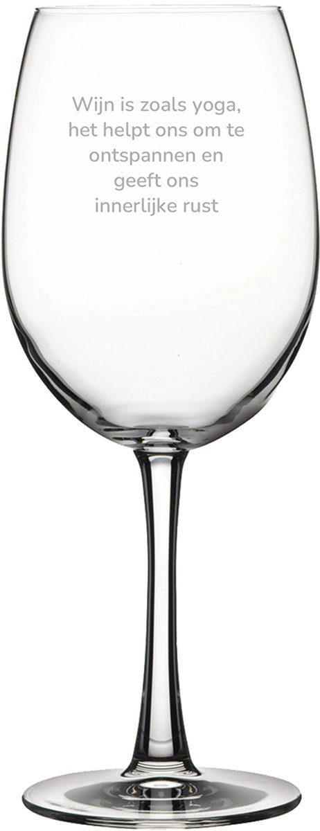 Gegraveerde Rode wijnglas 46cl Wijn is als yoga