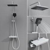 Lonheo max Regendouche met Thermostaatkraan - Douchesysteem set Chroom - Douchekop met 150cm slang - 3 functies Handdouche - Regendouchekop - Chroom
