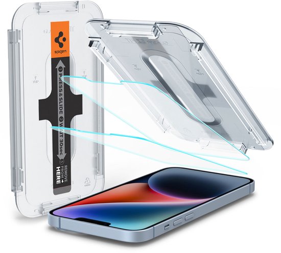 Spigen EZ Fit Glas.tR met Applicator - 1 pack geschikt voor iPhone 13 / 13 Pro / 14 / 16e