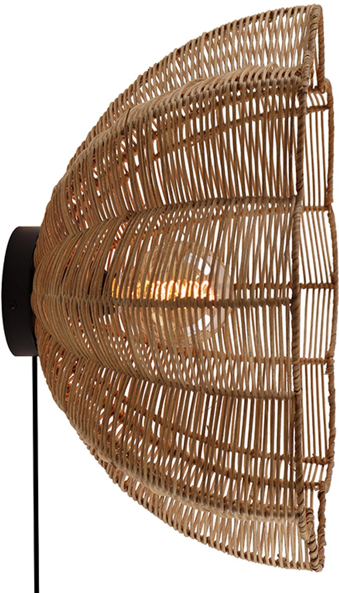 Olucia - HEATHER - Wandlamp - Bruin / Zwart - Vorm: Rond