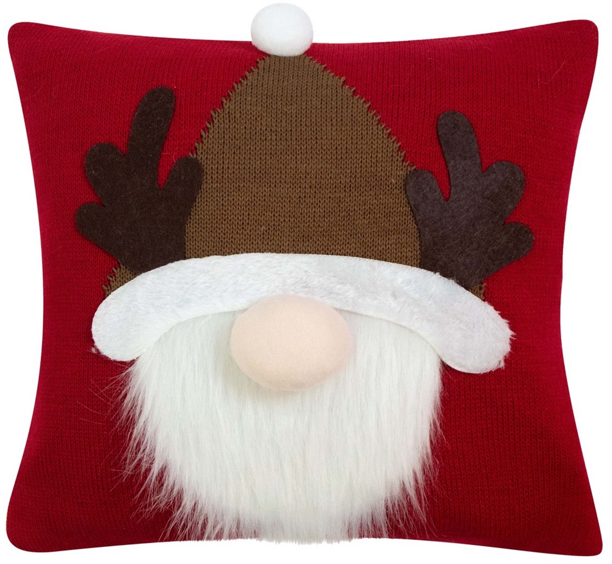 Knitted Santa kussen rood 40x40cm