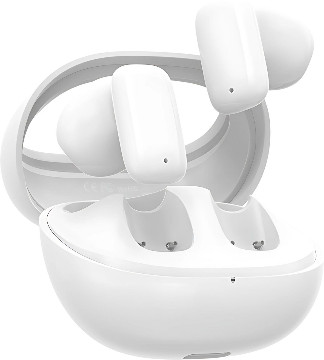 Manike USAMS TD22 Bluetooth Oordopjes – Rhymbo Serie - Bluetooth 5.3 - ENC - 13mm Driver - 31u Speeltijd - Touchbediening - IPX5 - USB-C - Oortjes draadloos - Geschikt voor Smartphone & Laptop - iOS & Android - Draadloze oortjes bluetooth - Wit