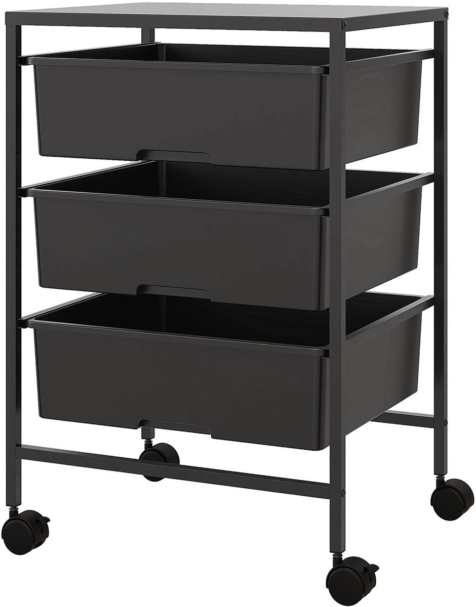 HOMCOM - Rolwagen - Staal - Kunststof - Zwart