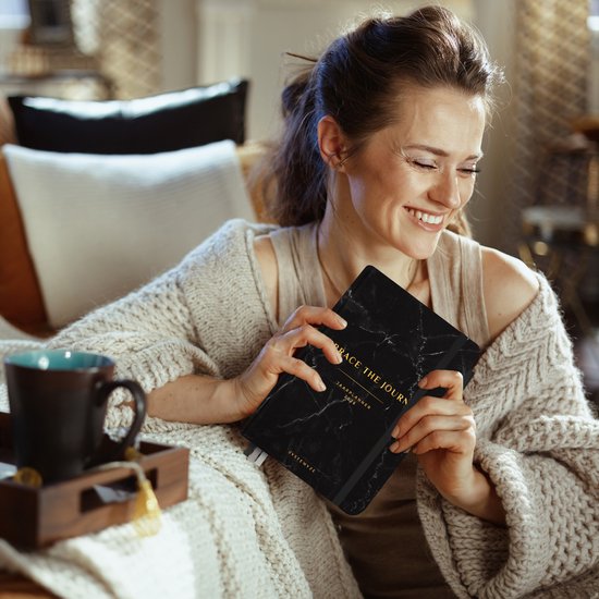 Systemyze Agenda 2025 Adultes - Planificateur 2025 - Journal - Organisateur - Inclus feuilles d'autocollants - Format A5 - Anthracite