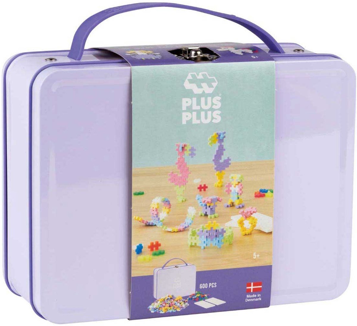 Plus-Plus Basic Reiskoffer pastel 600 delige bouwset Pastel Lila paars - 7003 - Bouwspeelgoed - Constructiespeelgoed - Set met bouwstenen - Vanaf 5 jaar — afbeelding 10