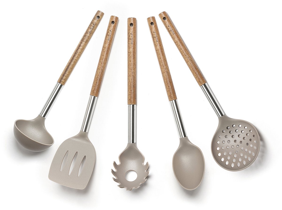 Brunch Time keukenaccessoires 5-delige set taupe