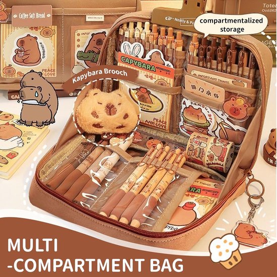 Ueshiramanu Capybara Backpack For Kids Boys Girls Polyester Fashion School Bag Print Travel Stylish Laptop Bookbag Gift Blue - View #3