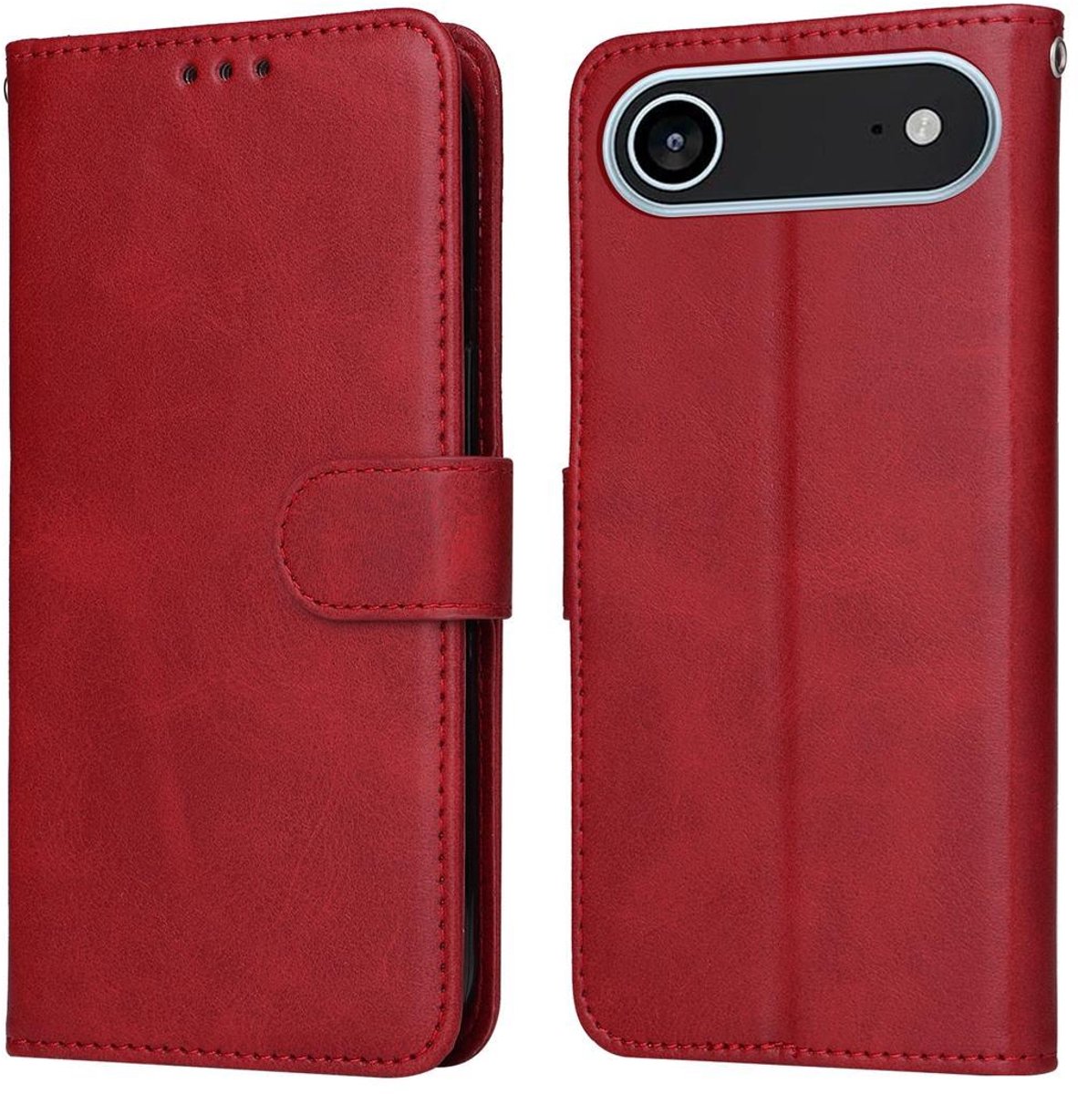 Mobigear Telefoonhoesje geschikt voor Apple iPhone Air Hoesje | Mobigear Wallet Bookcase Portemonnee | Pasjeshouder voor 3 Pasjes | Telefoonhoesje voor Pinpas / OV Kaart / Rijbewijs - Rood