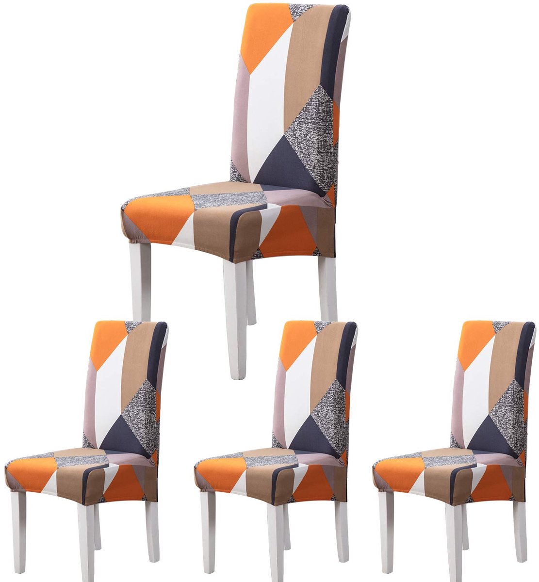 Ibenzoa® Set van 4 Stretch Stoelhoes Overtrekken, 6 Stuks, Voor Eetkamer & Decoratie