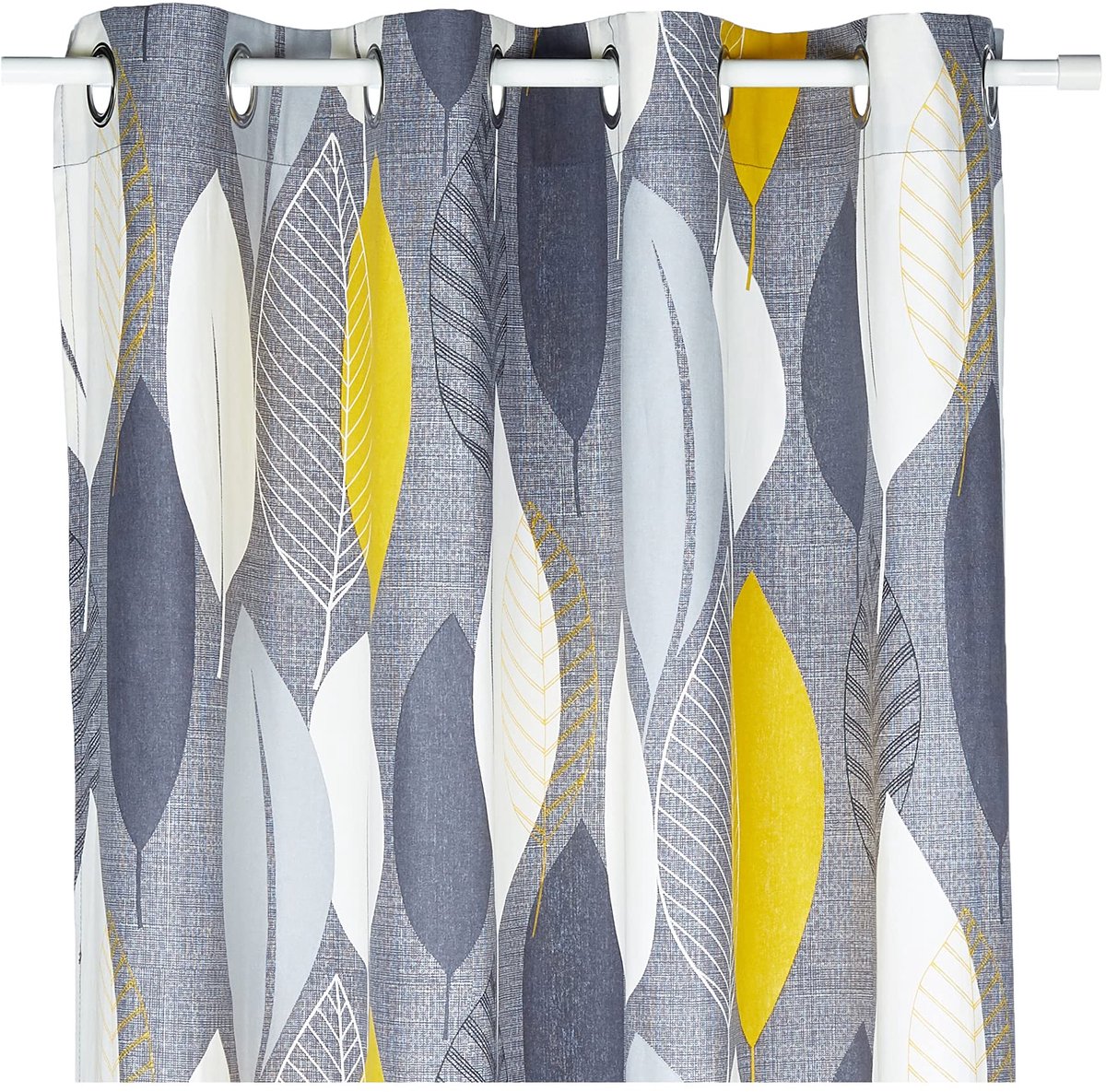 Ibenzoa Geel Katoen Gordijn Leafy 240x140cm - Met Ringlusjes