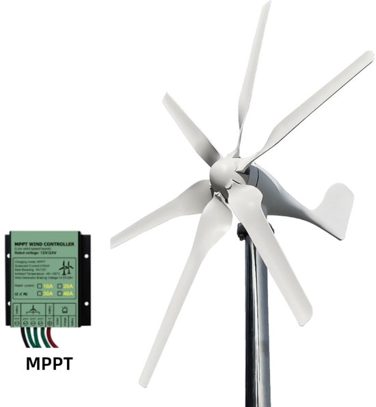Foto: Windturbine duurzame energie windgenerator 6 bladig 1000w vermogen glasvezel basalt bladen 48v met mppt controller