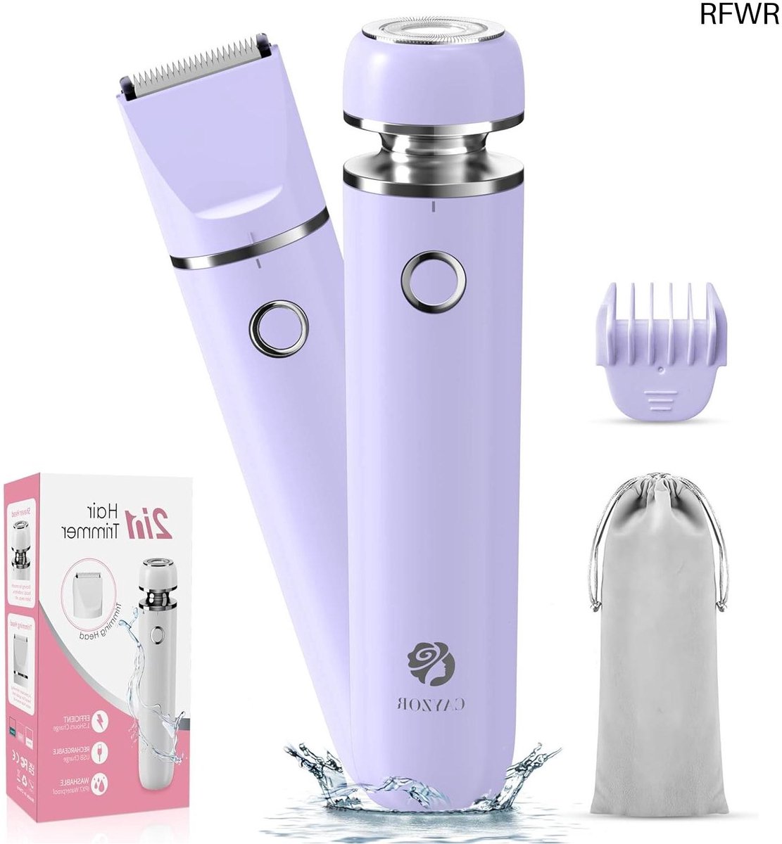 RFWR® Elektrische Gezichtshaartrimmer voor Vrouwen - 2-in-1 Nat/Droog en Draadloze Bikinilijn Trimmer