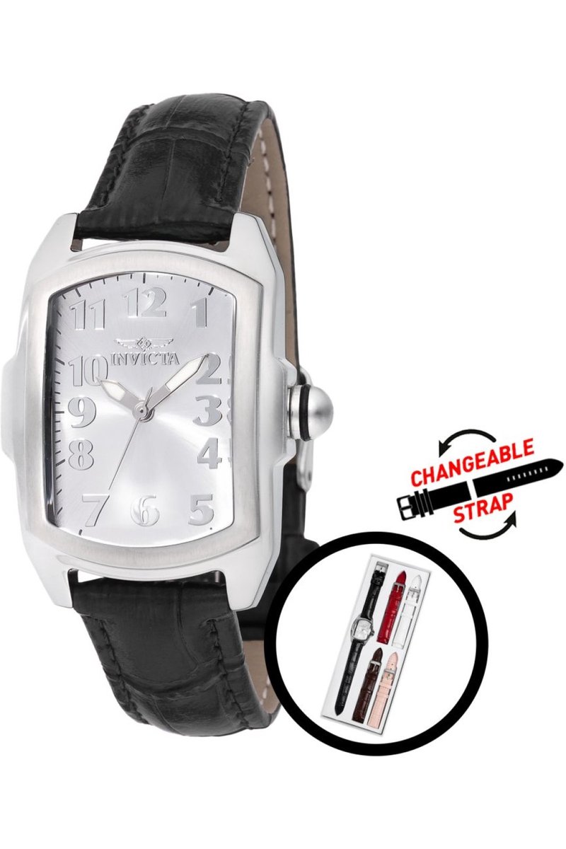 Invicta Lupah 48949 Dames Horloge - Waterdicht - Analoog - Quartz Uurwerk - Roestvrij Staal met zilveren Wijzerplaat - 29mm