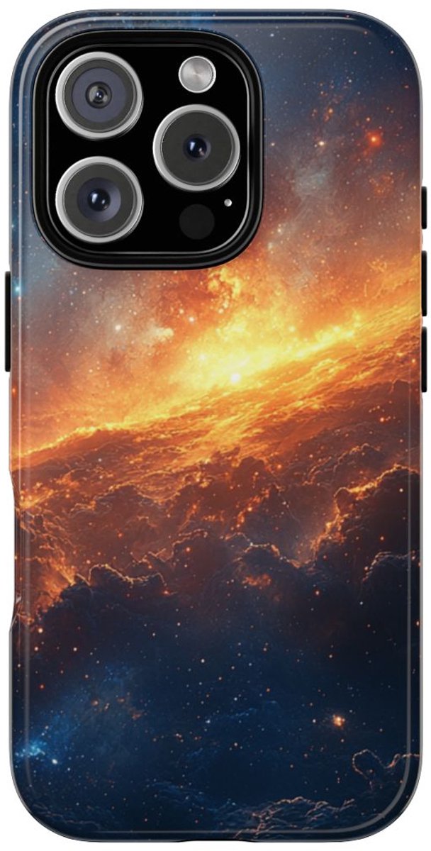 Vurige Kosmische Nevel – Telefoonhoesje Geschikt voor iPhone 16 Pro