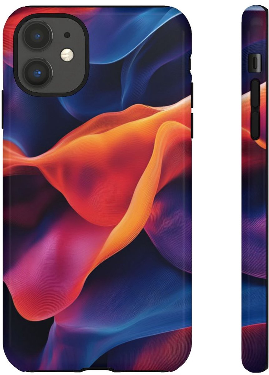 Levendige Abstracte Golven – Telefoonhoesje Geschikt voor iPhone 11