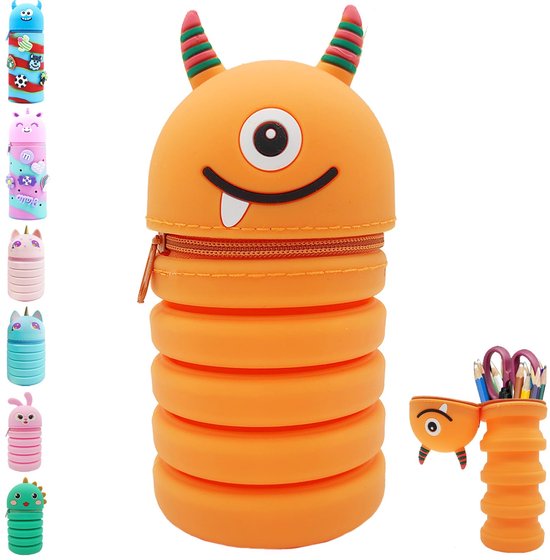 2-in-1 Kawaii Siliconen Etui - Schattig Konijn Pennenzakje Voor School En Kantoor, Uitschuifbaar