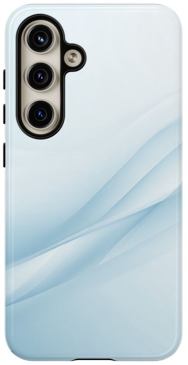 Zachte Lichtblauwe Abstracte Golven – Telefoonhoesje Geschikt voor Samsung Galaxy S24