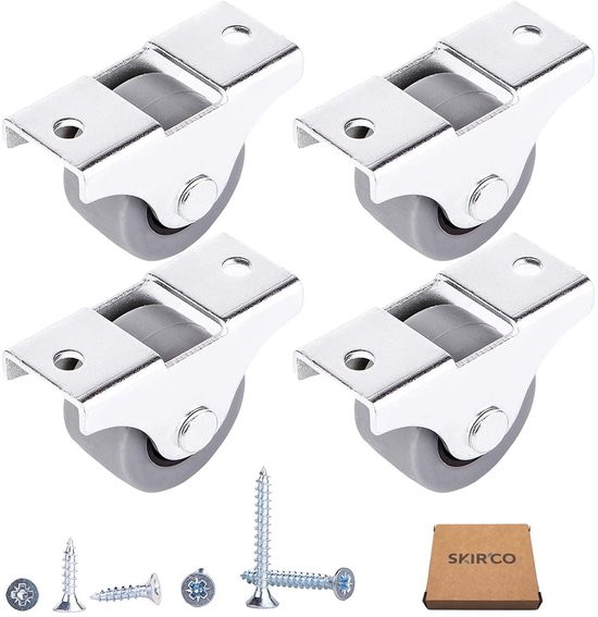 SKIR'CO (12 stuks) 40 mm rubberen wielen, meubelwielen, vaste wielen, niet- draaibaar, inclusief schroeven SKIR'CO (12 stuks) 40 mm rubberen wielen, meubelwielen, vaste wielen, niet- draaibaar, inclusief schroeven