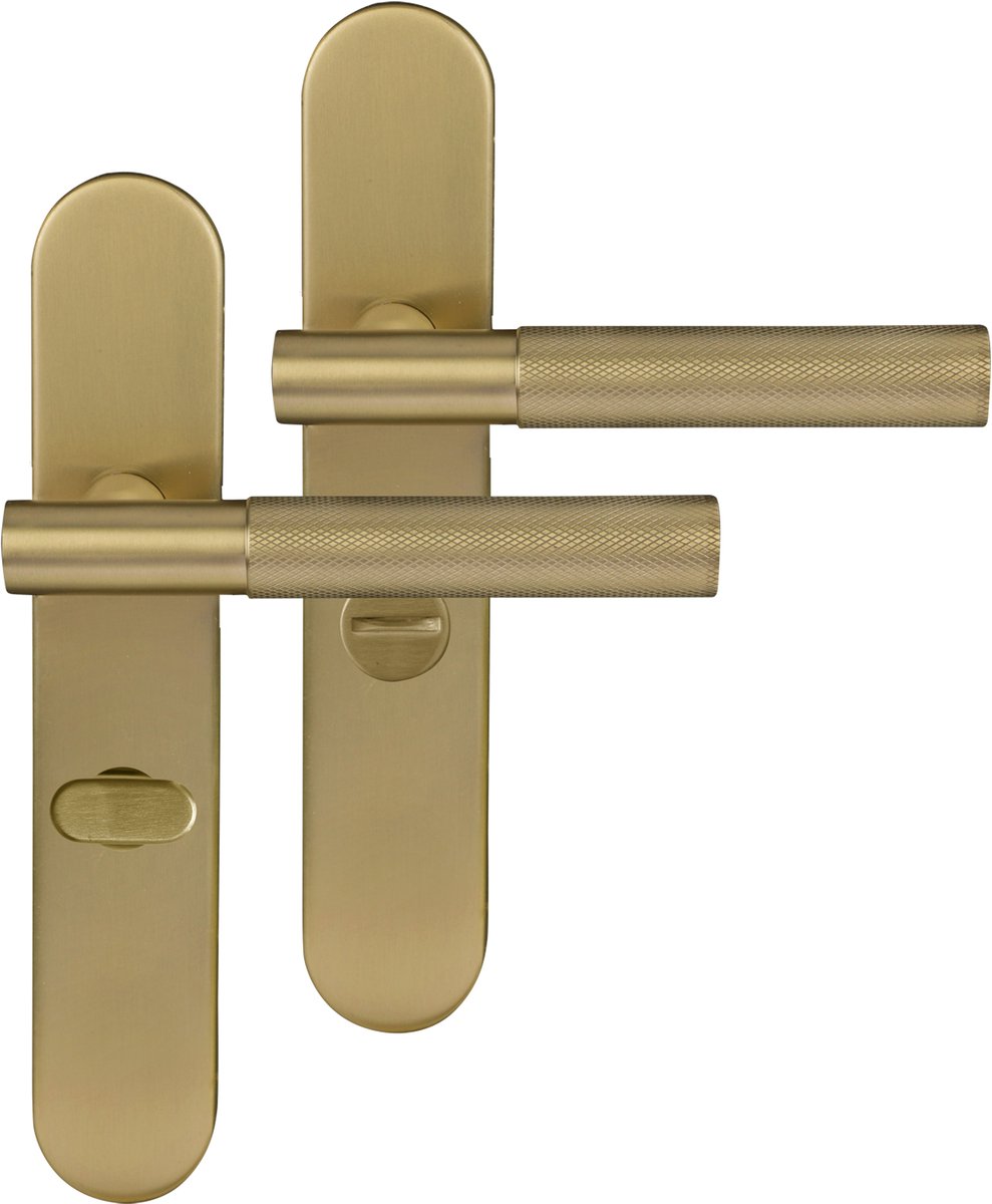 Differnz | Utrecht deurkruk | ovaal schild | WC 63 mm | goud