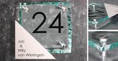 Naambord van glas | Naambordje handgemaakt | Echt 15 mm dik glas | naambord voordeur | Naambord van glas en RVS | Uniek naambordje | Huisnummerbord | Huisnummerbordje | Naambordje