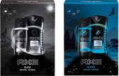 Geschenkset Axe Alaska met een deodorant bodyspray 150 ml en een douchegel 250 ml. en Axe Black Duo Geschenkset met douchegel en bodyspray 250 ml + 150 ml -