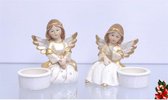 Porseleinen engelen - Beeld - Saus bakjes - 11 cm hoog