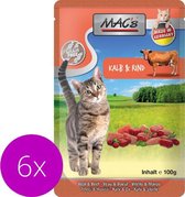 Mac’s Kattenvoer Natvoer Maaltijdzakjes - Kalf en Rund - 6 x 100g