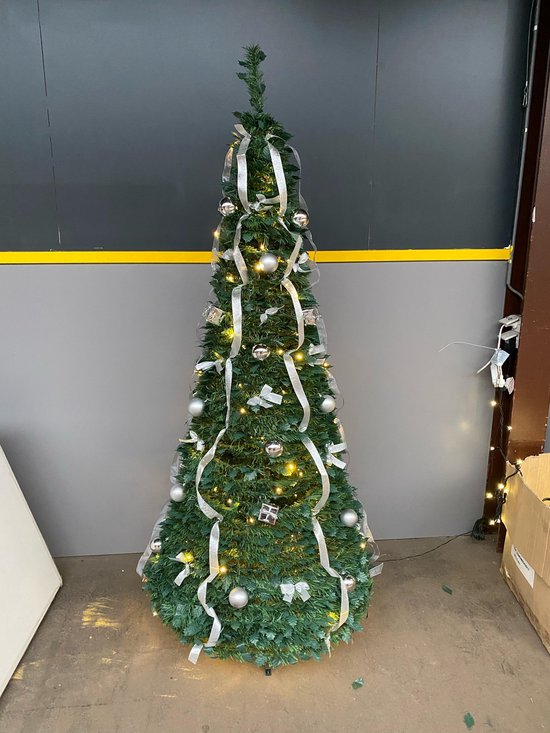 Obsessie Alsjeblieft kijk Persoonlijk Pop-up kerstboom 180cm - Silver en goud | bol.com