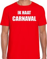 Ik haat carnaval verkleed t-shirt / outfit rood voor heren - carnaval / feest shirt kleding / kostuum XL