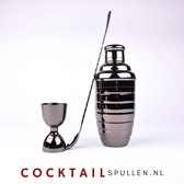 Professionele Cocktail Set - Zwart - Cocktailshaker - Barlepel - Maatbeker