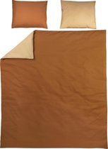 Meyco Uni dekbedovertrek + kussenslopen - 200x200/220 cm - Camel/Warm sand