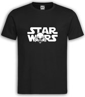 Zwart T shirt met Wit logo " Star Wars Darth Vader " Size L