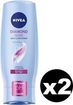 NIVEA Conditioner Diamond Gloss - Intensieve Verzorging Voor Diamanten Glans - Normaal Tot Dof Haar - 200ml x2