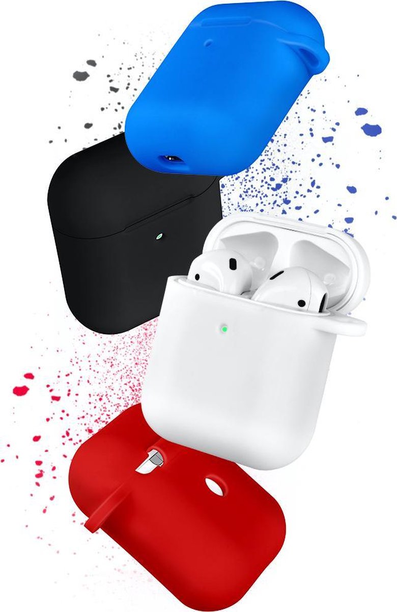 Siliconen Bescherm Hoesje Cover voor Apple AirPods 2 Case - Wit