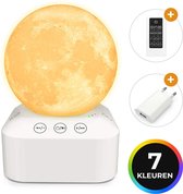 Quindi® Luna Maanlamp – Slaaptrainer met Afstandsbediening – Nachtlamp –Slaapliedjes– White Noise Machine – Kinderlamp – Rustgevende Geluiden – Inclusief Batterijen