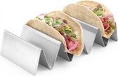 Hendi Tacohouder met 4 vakken - RVS - Ovenbestendige houder voor tortilla, taco of burrito's