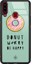 Samsung A20s hoesje glass - Donut worry | Samsung Galaxy A20s  case | Hardcase backcover zwart