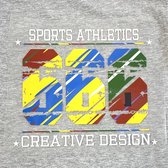 Sports Athletics 666 Full Color Strijk Applicatie 26 cm / 21.6 cm / Geel Rood Blauw