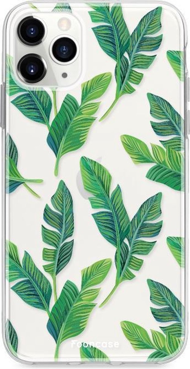 iPhone 12 Pro hoesje TPU Soft Case - Back Cover - Banana leaves / Bananen bladeren