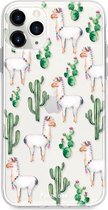 Fooncase Hoesje Geschikt voor iPhone 12 Pro - Shockproof Case - Back Cover / Soft Case - Alpaca / Lama