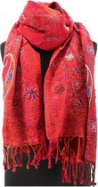 Rode wollen cashmere sjaal - 180 x 70 cm - 100% wol