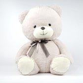 Snufie Deluxe Pluche Teddybeer Groot 50 cm | Premium knuffel extra zacht & donzig | Grote knuffel | Voor kinderen vanaf 1 jaar | Grijs