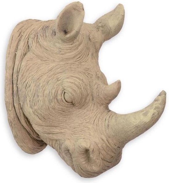 Neushoorn hoofd - Wanddecoratie - MGO sculptuur - 40,5 cm hoog