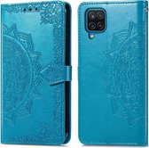 iMoshion Hoesje Geschikt voor Samsung Galaxy A12 Hoesje Met Pasjeshouder - iMoshion Mandala Bookcase - Turquoise