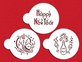 Designer Stencils Happy New Year! - Koekjes stencils - Sjablonen