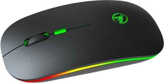HXSJ T18 - Muis - Draadloos - Lichtgevend - Zwart